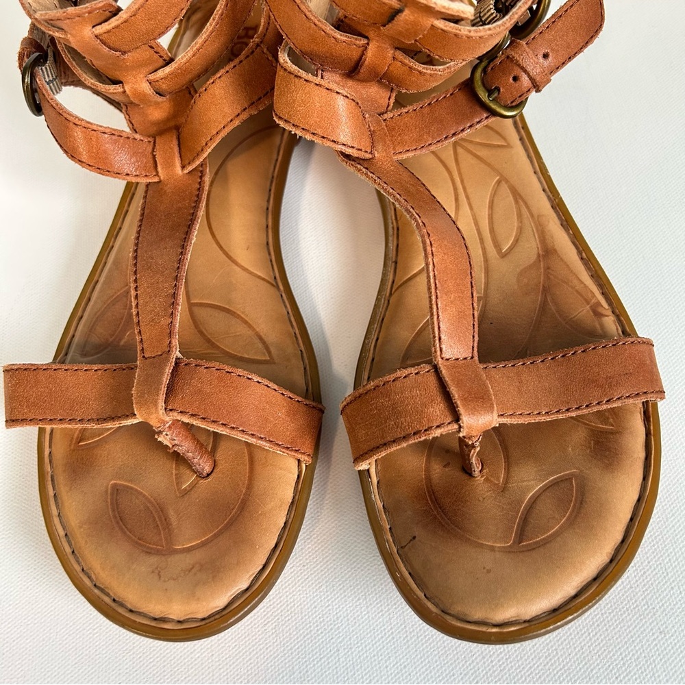 Born Strappy Gladiator Sandals Women’s 9 M Brown Leather Back Zipper - Picture 7 of 15